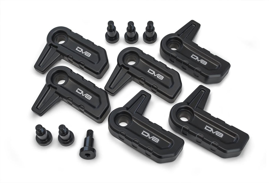 HTJL-H | DV8 Offroad | Hard Top T-Handle Set fits 2018-Current Wrangler JL | Billet Aluminum Construction | Built to OEM Specifications | Anodized Finish | 6 Handle Set