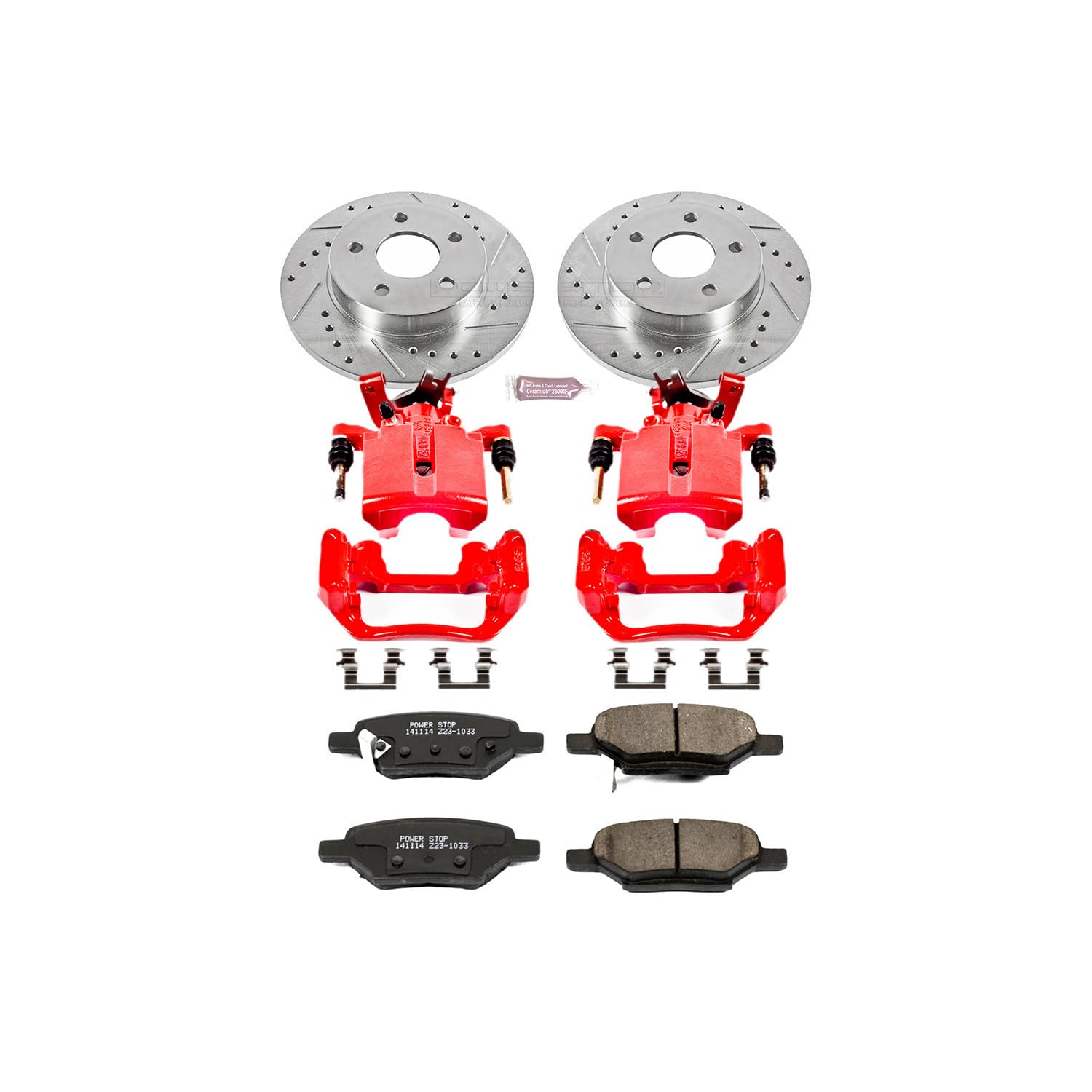 Power Stop 1-Click Performance Brake Kit with Caliper For Chevrolet Cobalt, Chevrolet HHR, Chevrolet Malibu, Pontiac G5, Pontiac G6, Saturn Aura, Saturn Ion [Model Specific]
