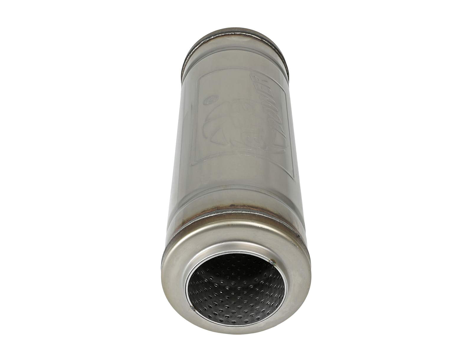 MACH Force-Xp Muffler aFe Power, 3" Inlet/Outlet, Center/Center, 5" x 14" Round Body