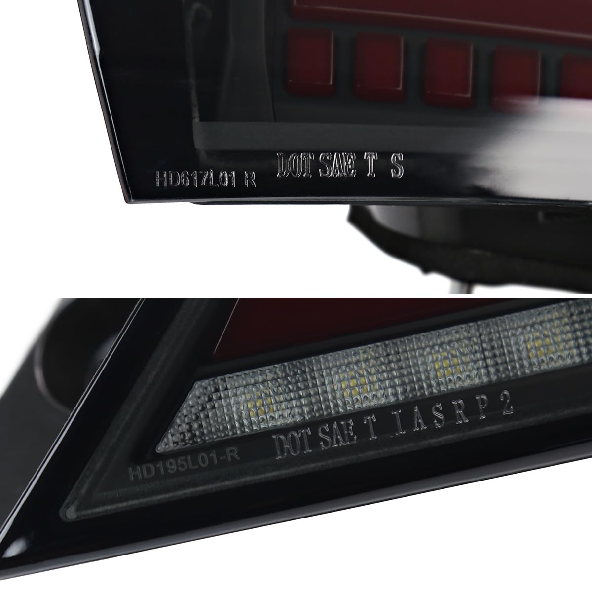Black Smoke LED Tail Lights SPEC-D TUNING w/Red LED Sequential Turn Signals Compatible with 2017-2021 Honda Civic Hatchback, Left + Right Pair Headlamp Assembly