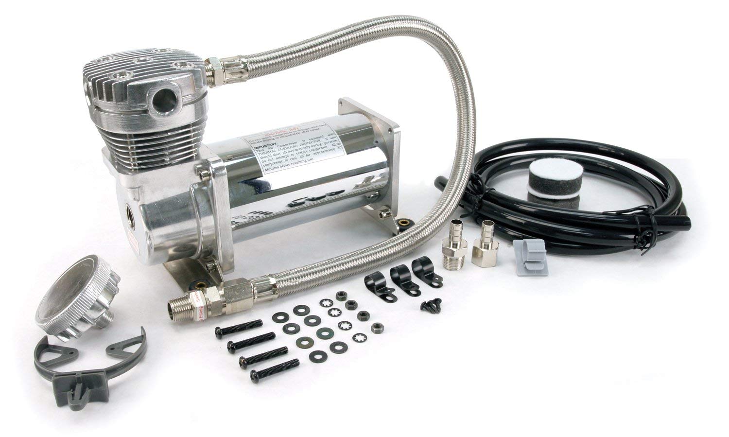 Chrome VIAIR 420C Compressor Kit, 3/8" Port (12V, 33% Duty, Sealed)