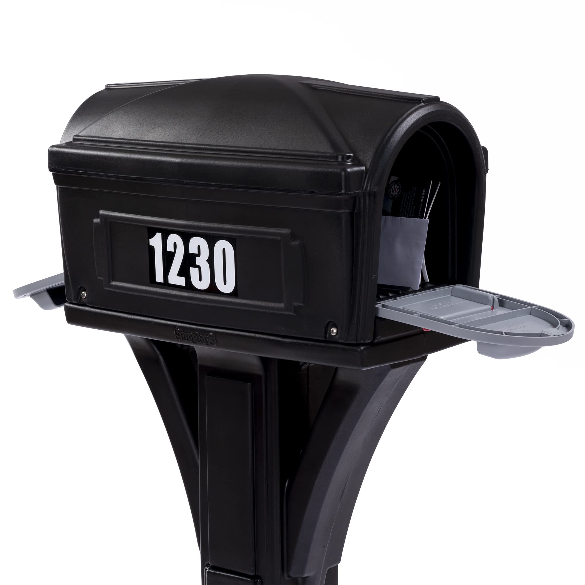 Simplay3 Mailbox & Post Mount Classic Combo Kit with 2 Access Doors - Black