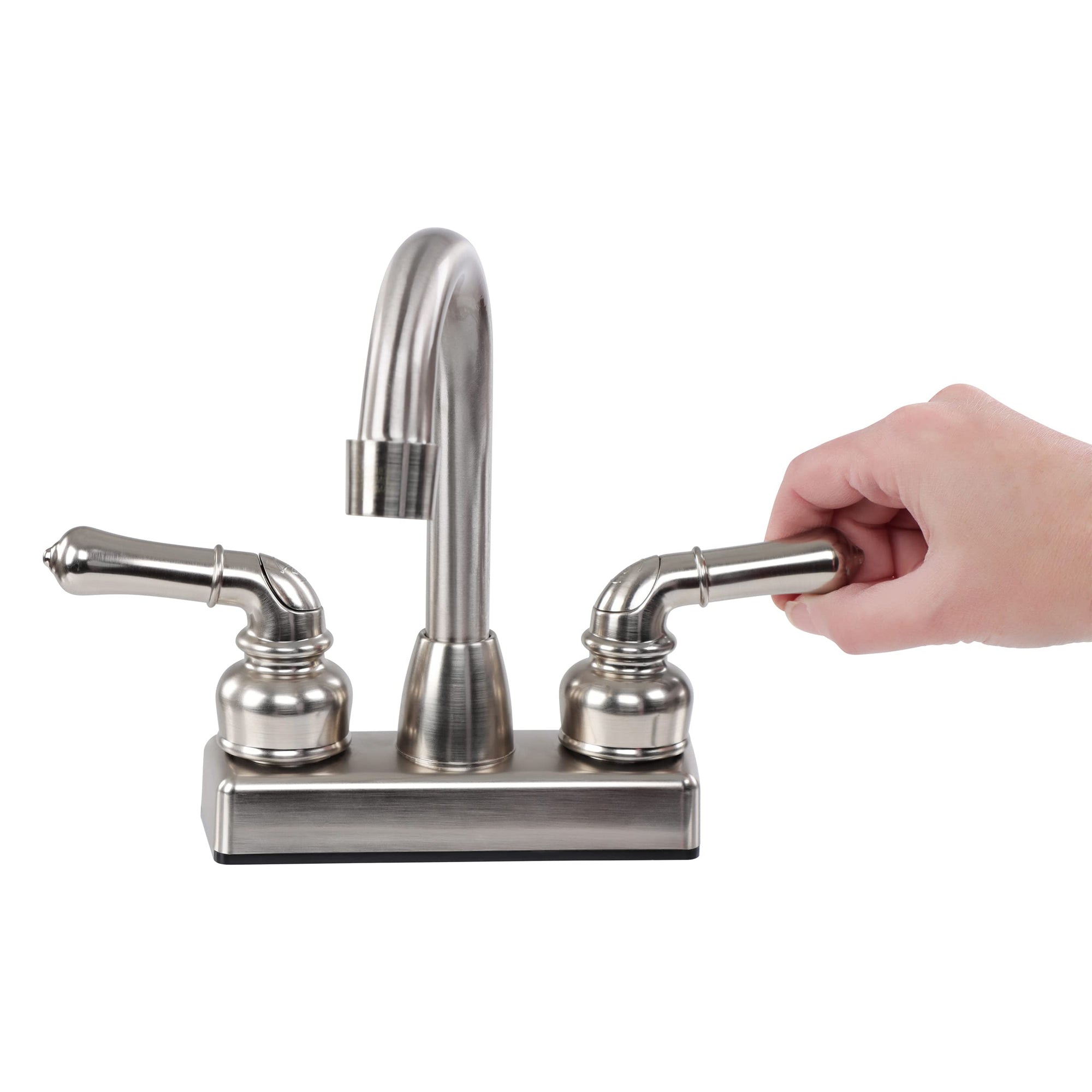4" Empire Faucets U-YNN16N Non-Metallic Bar Faucet with Teapot Handles - Brushed Nickel