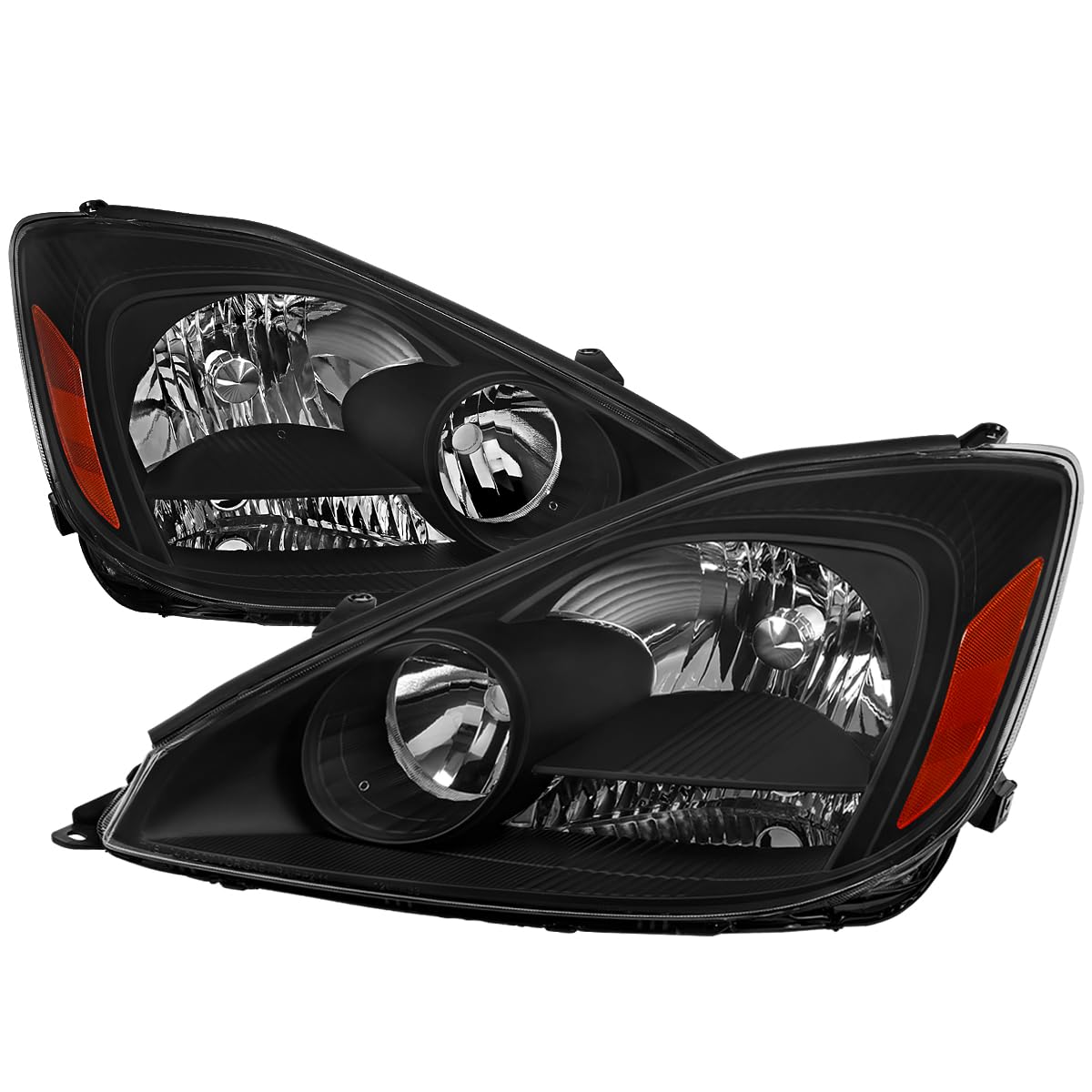 Black Headlights SPEC-D TUNING Compatible with 2004-2005 Toyota Sienna, Left + Right Pair Headlamp Assembly