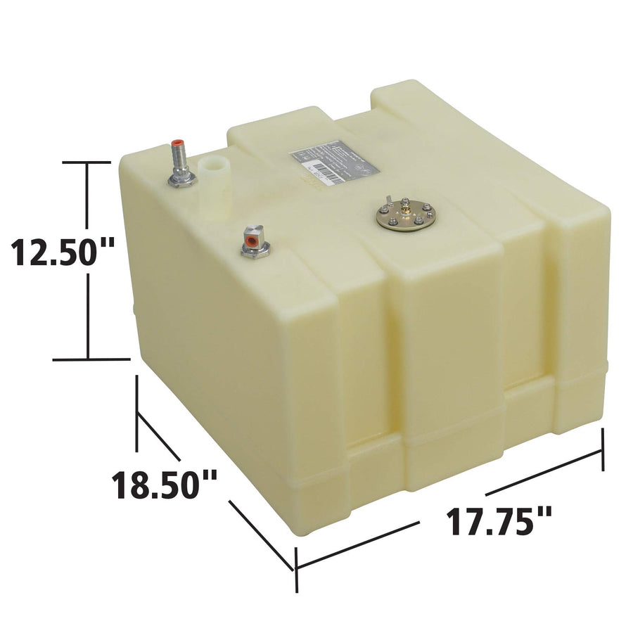 Below Deck Permanent Fuel Tank Moeller Marine 032515, 15 Gallon - 17.75 in. L x 18.50 in. W x 15.25 in. H