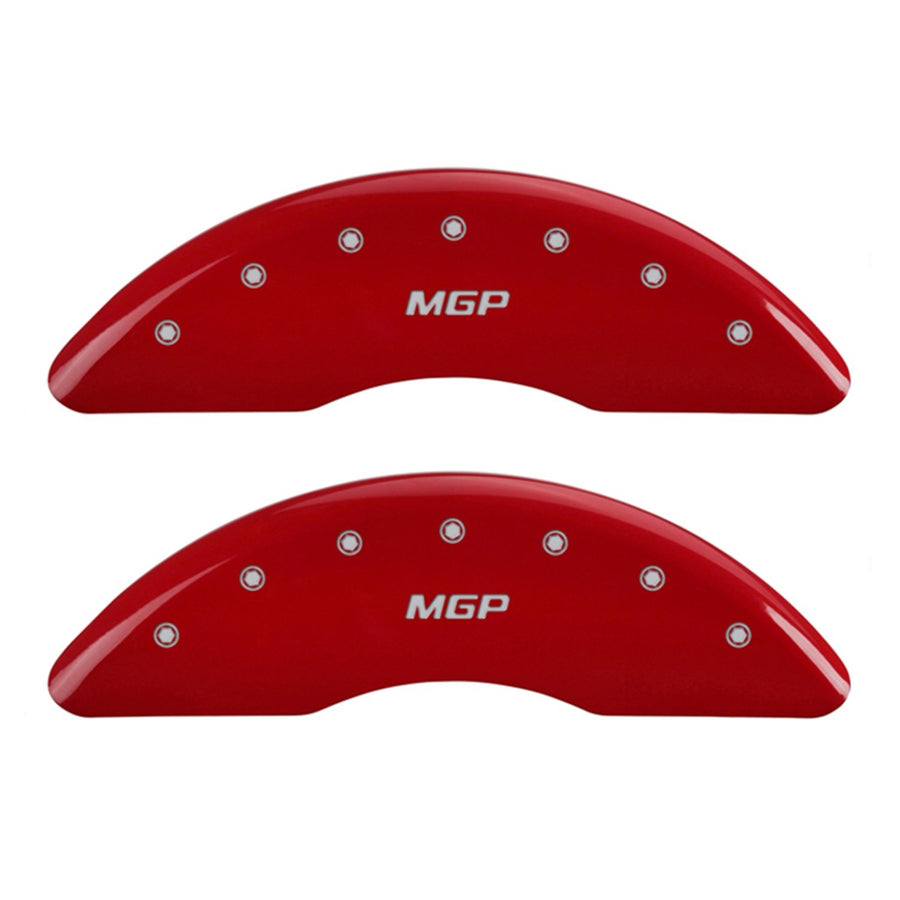 MGP 28001SMGPRD Caliper Covers Red Powder Coat Finish, Silver Characters, Set of 4