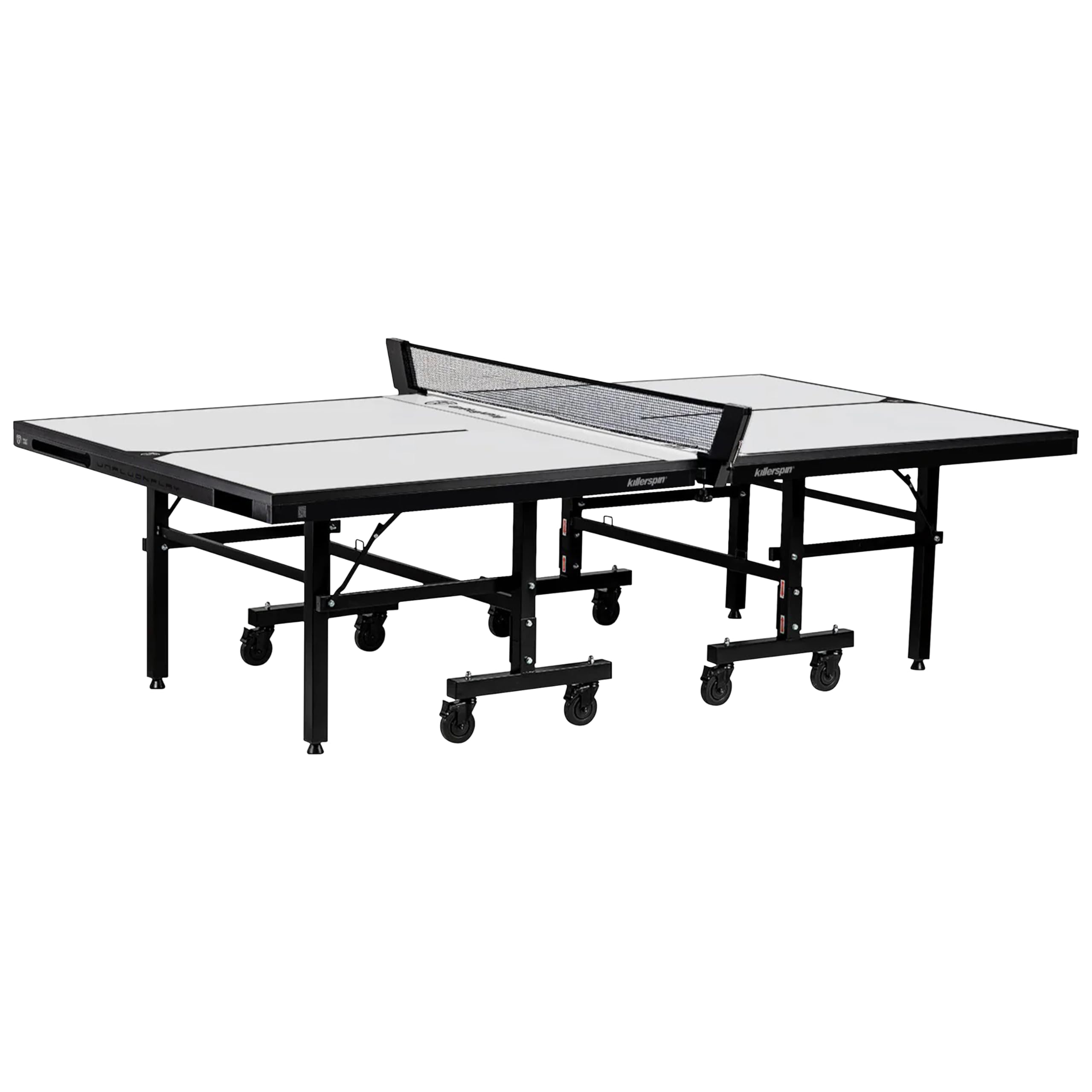 Ping Pong Table Killerspin MyT 415 Max - Foldable Table for Table Tennis, Portable Ping Pong Table Set with Built-in Paddle and Ball Storage, 25MM MDF Board Pingpongball Table, Vanilla