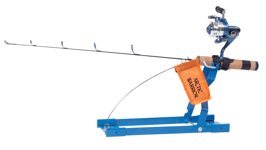 Clam Ice Fishing Arctic Warrior Tip-Up – Strike-Activated Rod Holder for Hands-Free Fishing – Works with Most Rods & Reels – Model 8840