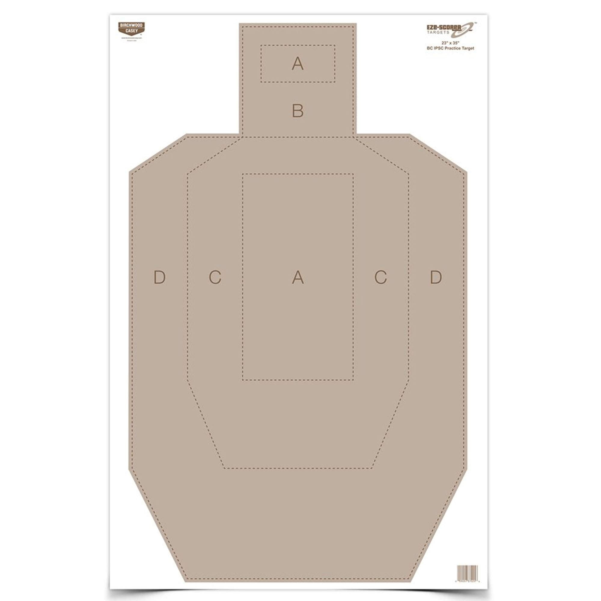 Eze-Scorer Birchwood Casey Target, IPSC Practice Paper, 23X35, 100 Targets 37025, UPC : 029057370256