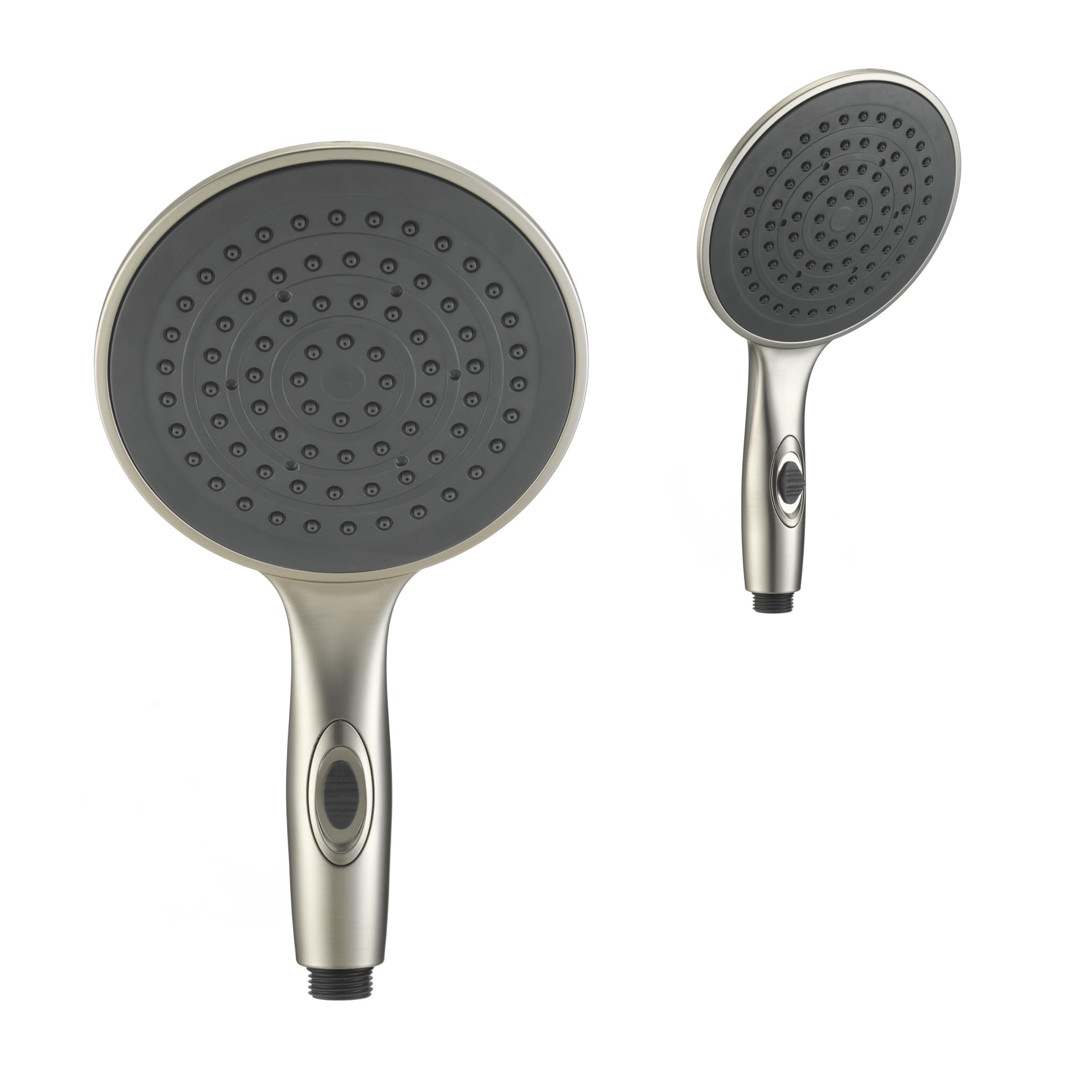 Dura Faucet Luxury (DF-SA434-SN) 6” Rain Shower Wand for RVs – Satin Nickel, Single Function Handheld Shower Head with Eco-Friendly On/Off Switch, Lightweight, Lead-Free, Easy Install, 2.5 GPM