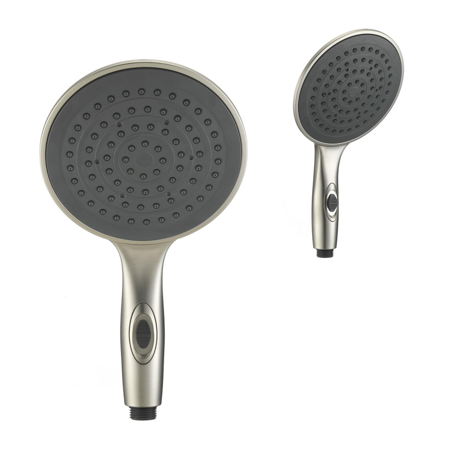 Dura Faucet Luxury (DF-SA434-SN) 6” Rain Shower Wand for RVs – Satin Nickel, Single Function Handheld Shower Head with Eco-Friendly On/Off Switch, Lightweight, Lead-Free, Easy Install, 2.5 GPM