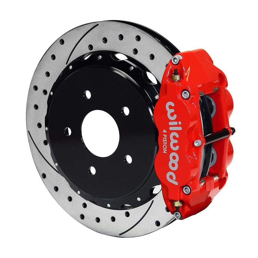 Wilwood Superlite Narrow 4R Rear Kit 14.00in Drill Red 97-04 Corvette C5/Z06 05-13 C6