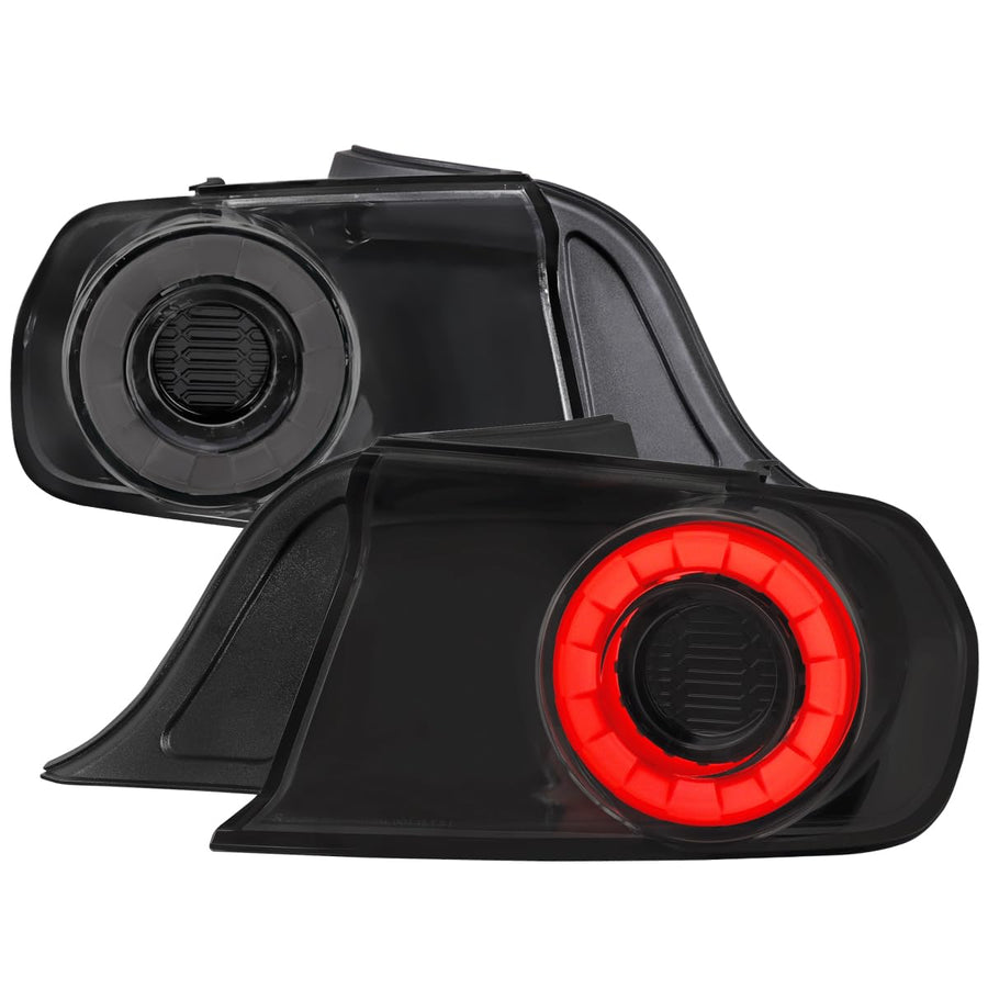 Glossy Black Smoke SPEC-D TUNING LED Sequential Signal Tail Lights Compatible with 2015-2022 Ford Mustang, Left + Right Pair Assembly