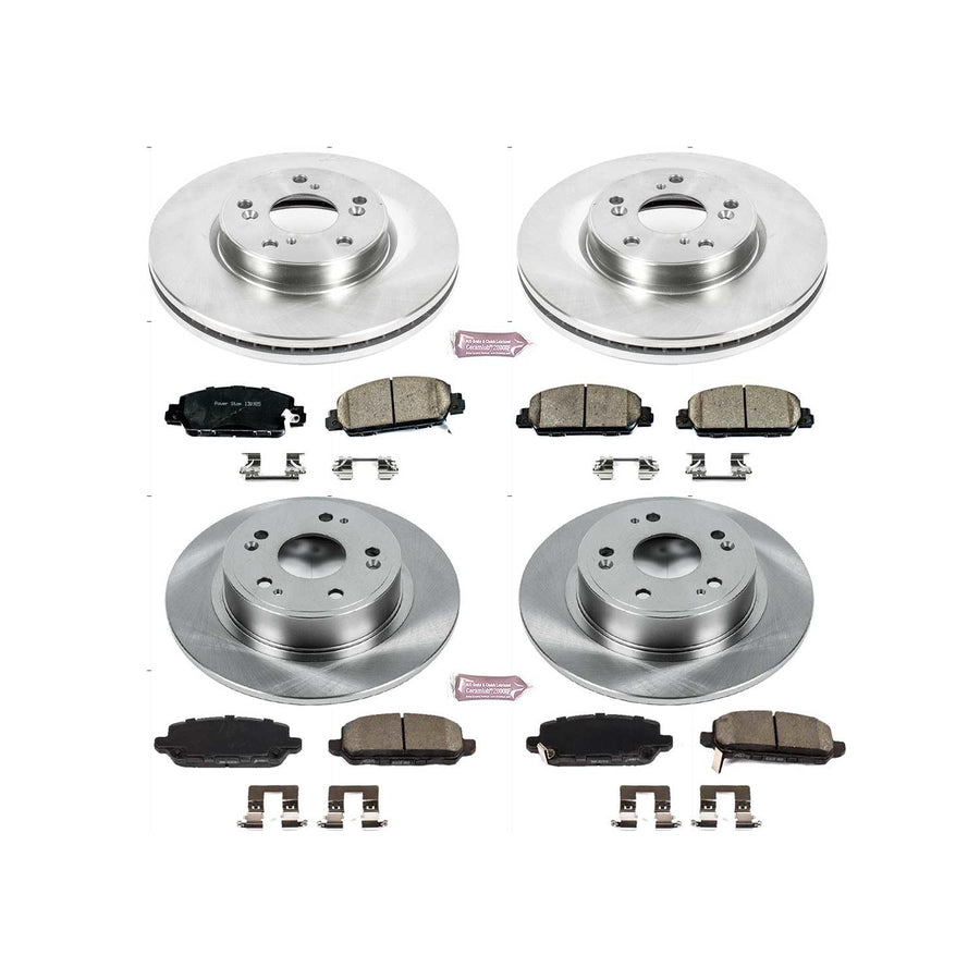 Power Stop Autospecialty KOE7349 Front and Rear Replacement Brake Kit-OE Brake Rotors & Ceramic Brake Pads For Honda HR-V 2016-2022 [Model Specific]