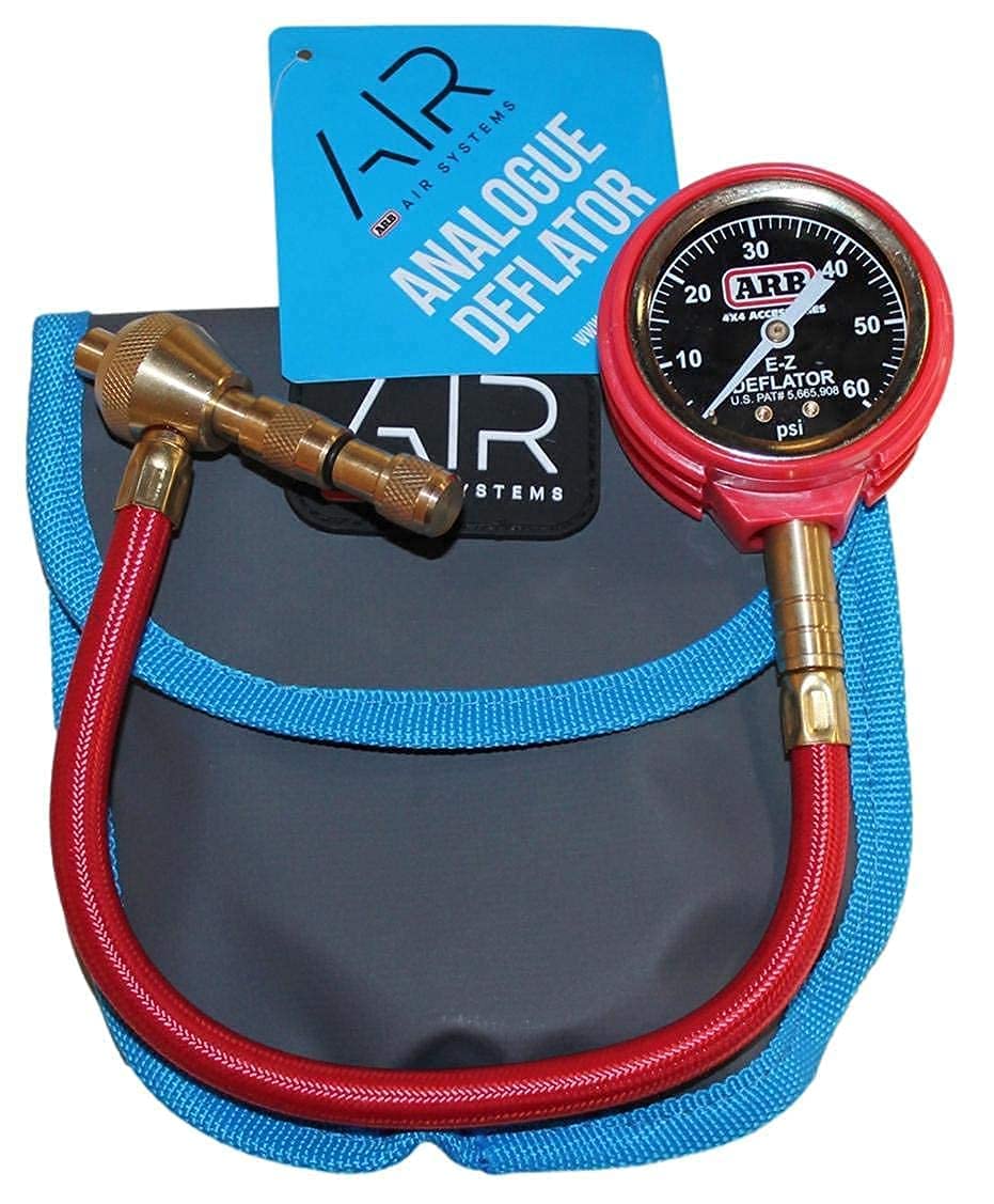 ARB Deflator Kit ARB505 10-60 PSI Tire Pressure Gauge Rapid Air Down Offroad Kit With Recovery Gear Pouch (PSI)