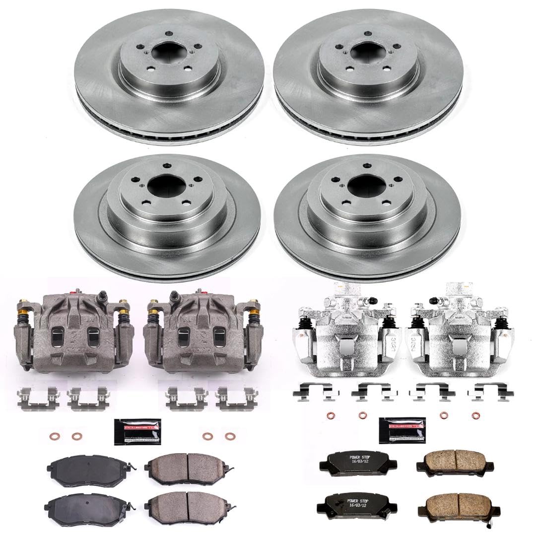 Power Stop KCOE286 Brake Kit Stock Replacement with OE Calipers- Front & Rear For Subaru Legacy 2005-2009 [Model Specific]