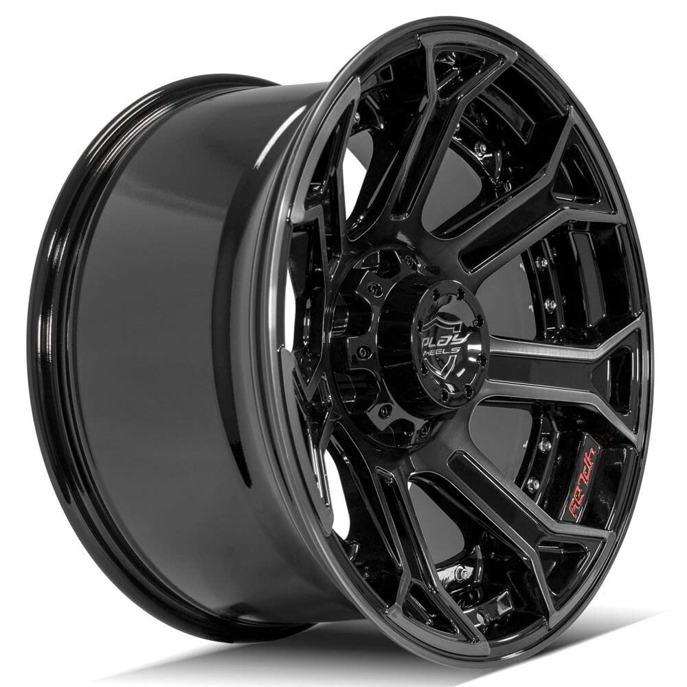 4PLAY Wheels 4P70-22100-6D55-18BBT Painted Brushed Black Wheel (22 x 10. inches /6 x 135 mm, -18 mm Offset)