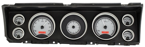 Dakota Digital VHX-67C-IMP-S-R 67 Chevy Impala Analog Dash Gauges Silver Alloy Red