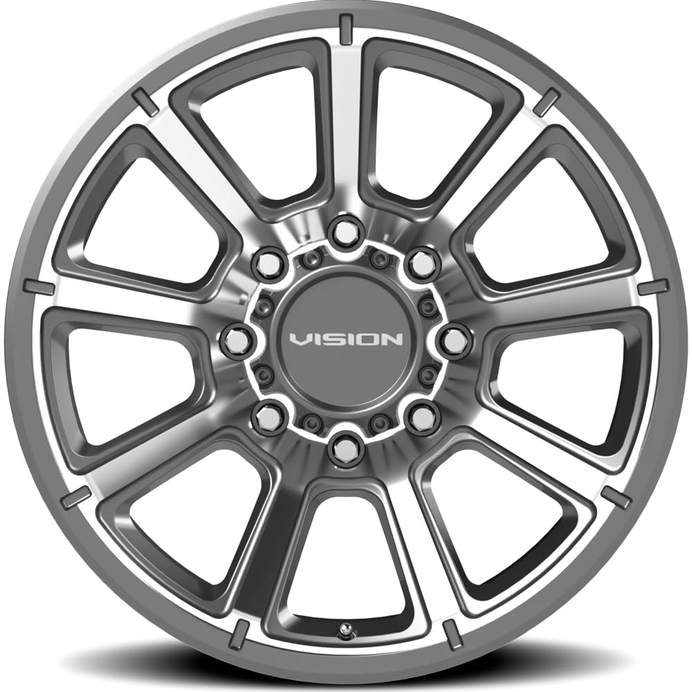 20" Inch VISION 8x170 Wheel Rim 353 Turbine 20X9 +12 Grey