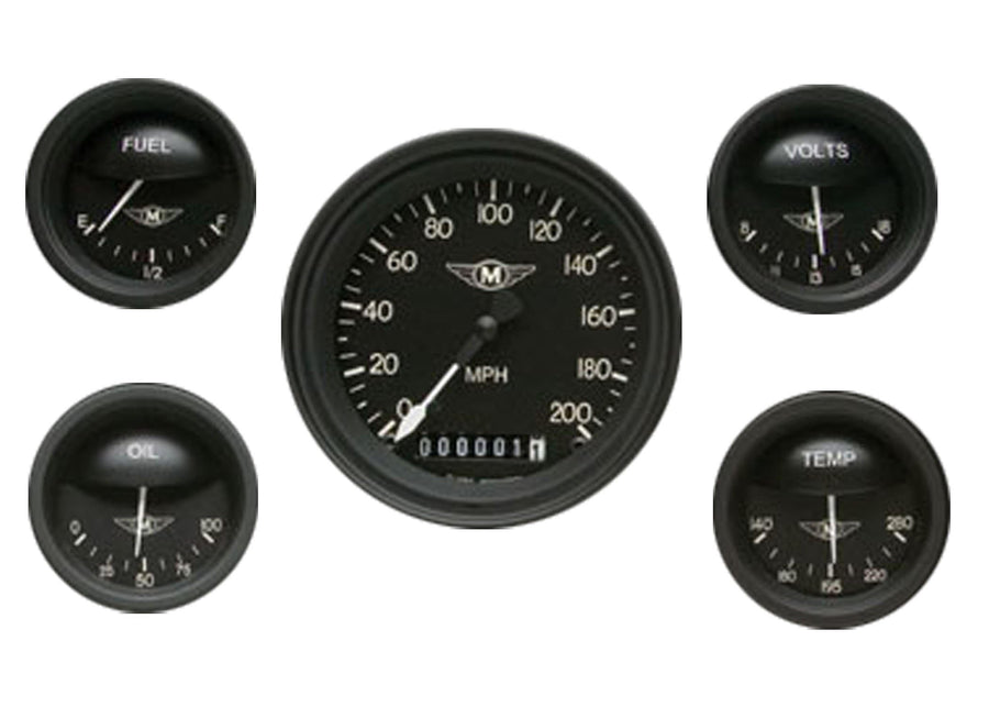 Moal Bomber Series Classic Instruments MA00BLF 5 Gauge Package