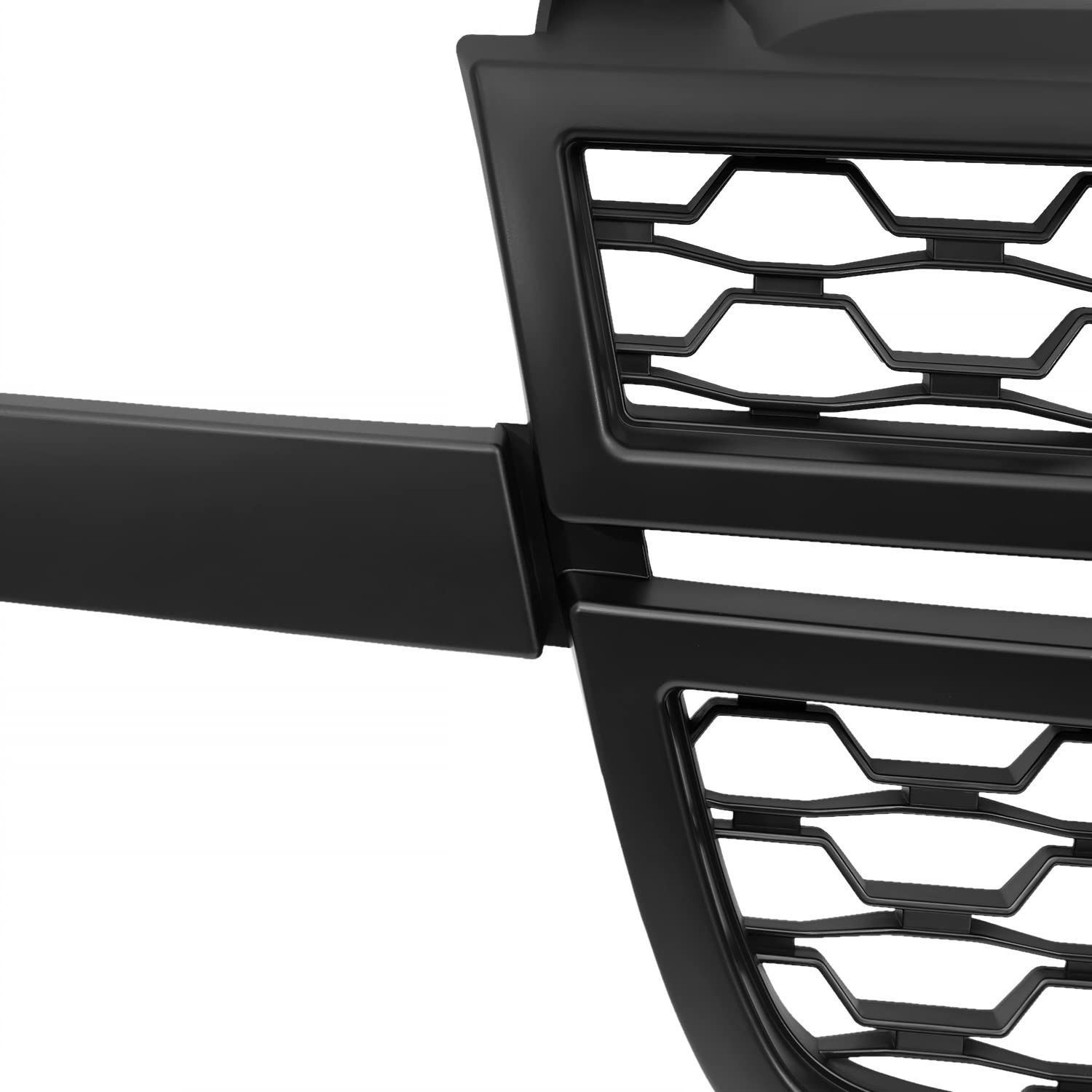 Matte Black Honeycomb Front Bumper Grille Spec-D Tuning Compatible with 2005-2007 Chevy Silverado 2500HD 3500HD Pickup Truck