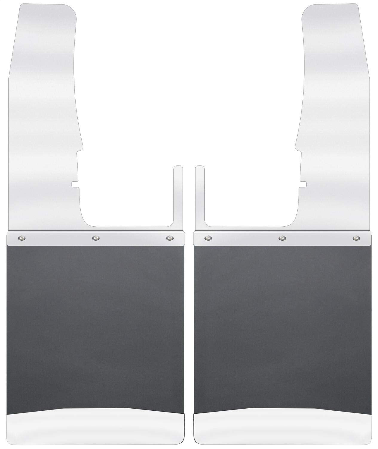 Mud Flaps Husky Liners - Kick Back Mud Flaps Front 12" Wide - Stainless Steel Top and Weight - Stainless Steel | 17098 | Fits 2009-2018 Dodge Ram 1500/2500/3500, 2019 DodgeRam 1500 2 Pcs