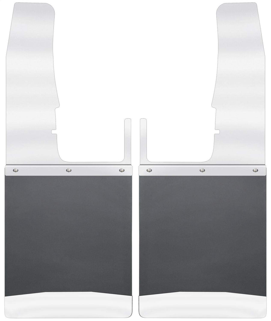 Mud Flaps Husky Liners - Kick Back Mud Flaps Front 12" Wide - Stainless Steel Top and Weight - Stainless Steel | 17098 | Fits 2009-2018 Dodge Ram 1500/2500/3500, 2019 DodgeRam 1500 2 Pcs