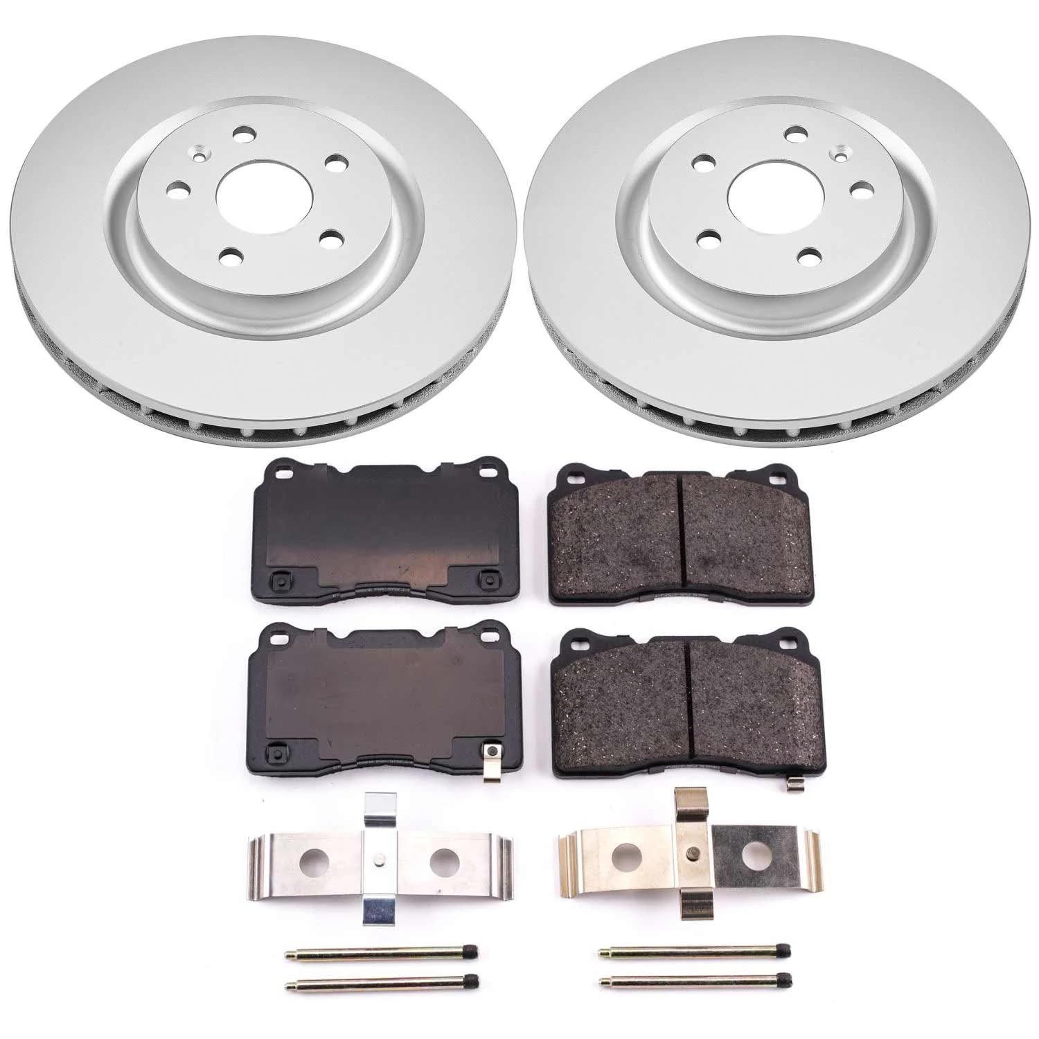 Power Stop Coated CRK2948 Brake Rotor & Ceramic Brake Pads- front For Buick Regal 2012-2013, Pontiac G8 2009 [Model Specific]