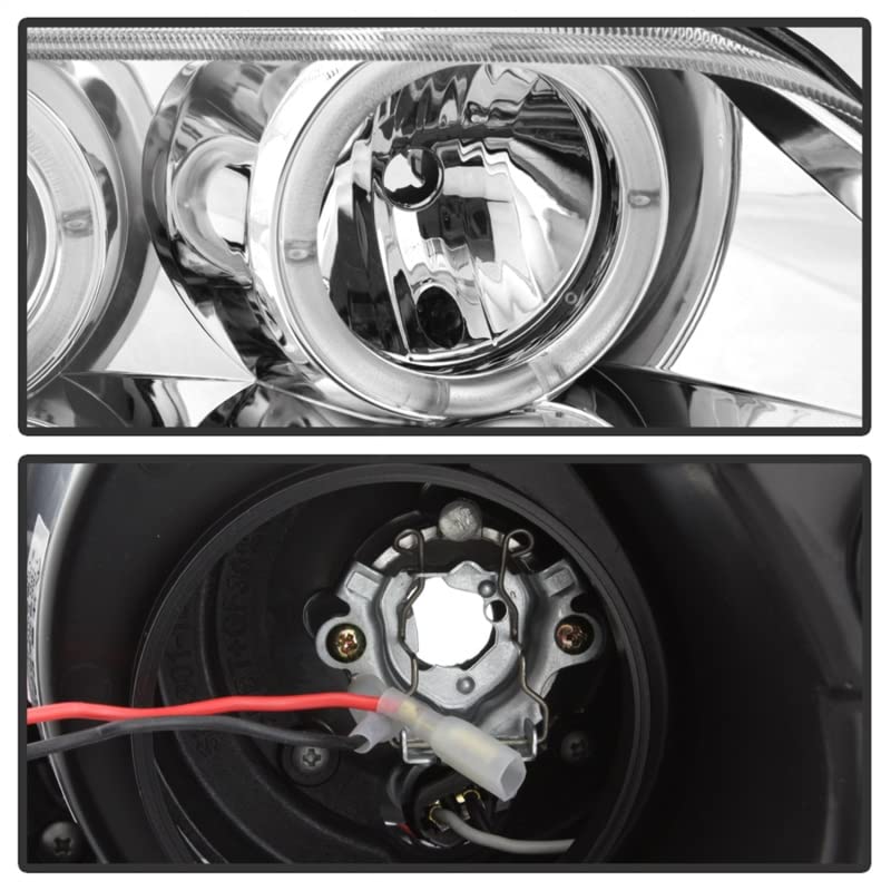 LED Halo Spyder Auto Projector Headlights Chrome/Clear 5009098