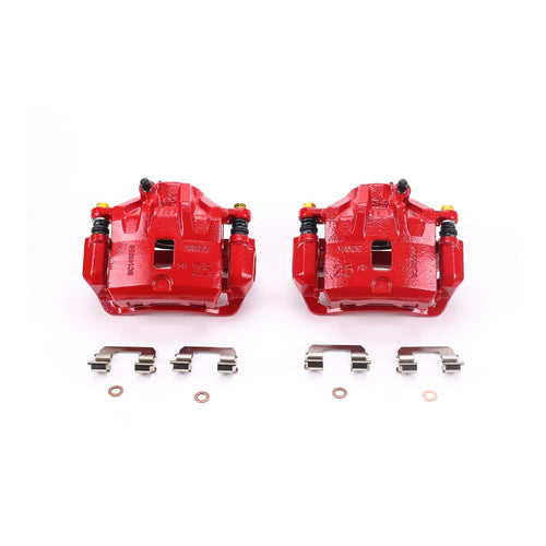 Power Stop Front Pair of High-Temp Red Powder Coated Calipers For Hyundai Sonata 2004-2005, Hyundai Tiburon 2003-2005, Kia Magentis 2002-2004, Kia Optima 2003-2006 [Model Specific]