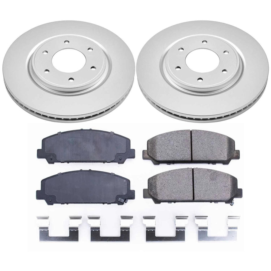 Power Stop CRK2961 Brake Rotor & Coated Ceramic Brake Pads- front For INFINITI QX56 2008-2010, Nissan Armada 2007-2011, Nissan TITAN 2008-2010 [Model Specific]