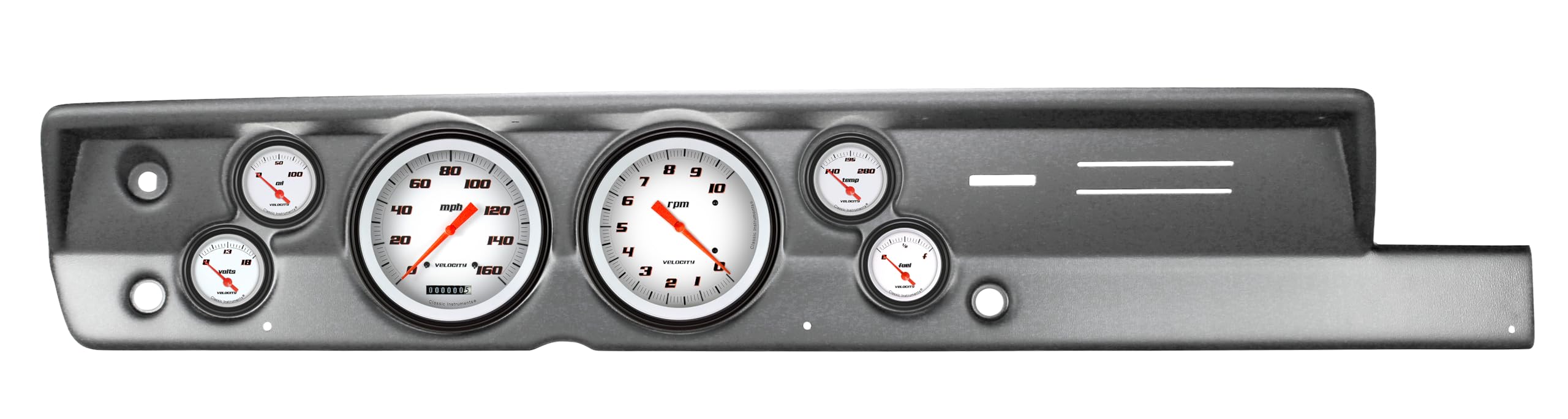 Classic Instruments Velocity White CDPB67VSW51BA Direct Fit 6 Gauge Set Compatible with 1967-1969 Barracuda