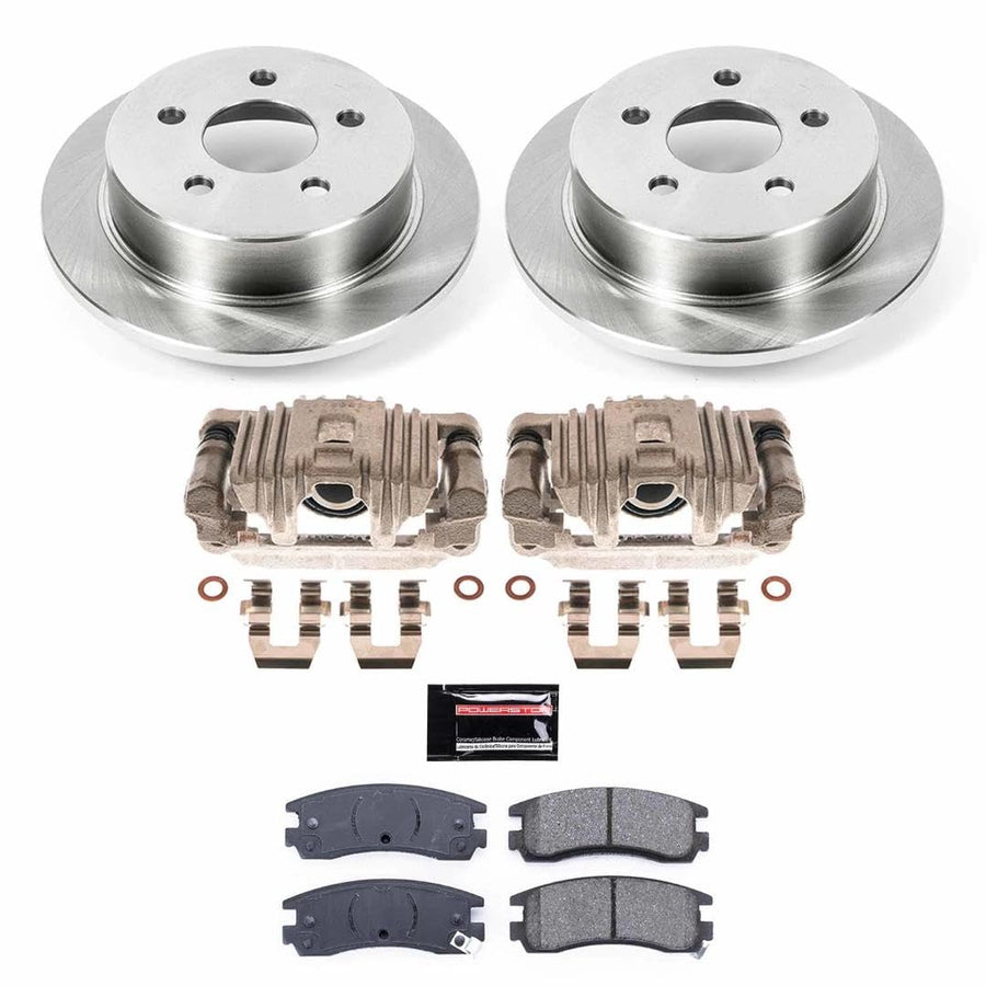 Power Stop KCOE1558A Replacement Autospecialty Rear Caliper Kit-Rotors, Ceramic Brake Pads, Calipers For Oldsmobile Alero 1999-2004, Pontiac Grand Am 1999-2005 [Model Specific]