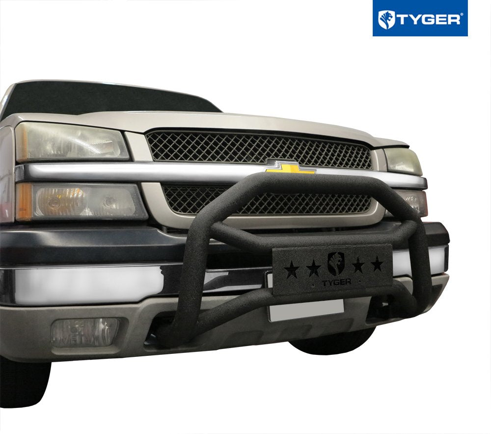 Tyger Auto TG-GD6C60138 Compatible Front Bumper Guard with 1999-2006 Chevy Silverado 1500 LD/GMC Sierra 1500 LD (Include 07 'Classic 1500LD) | Textured Black | Light Mount | Bull Bar
