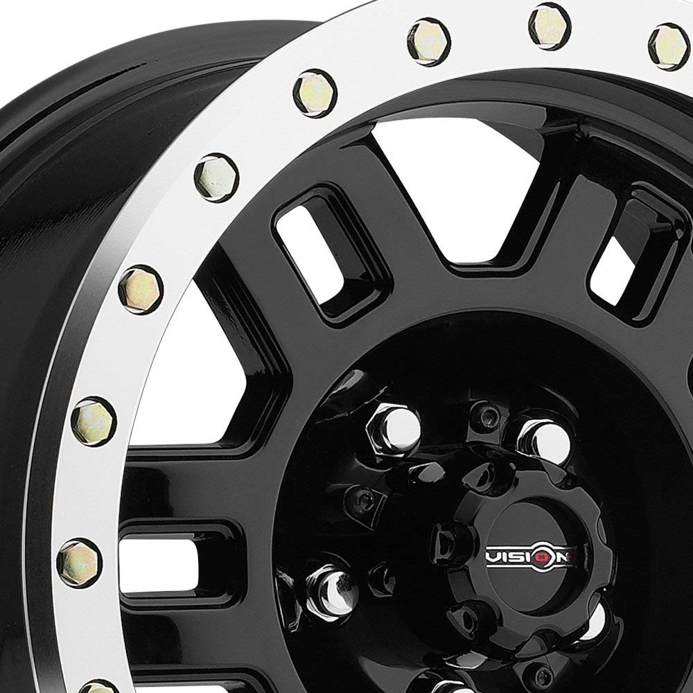 18X9 Vision Wheel 5X5.5 5.7BS Manx 398 Gloss Black Machined Lip