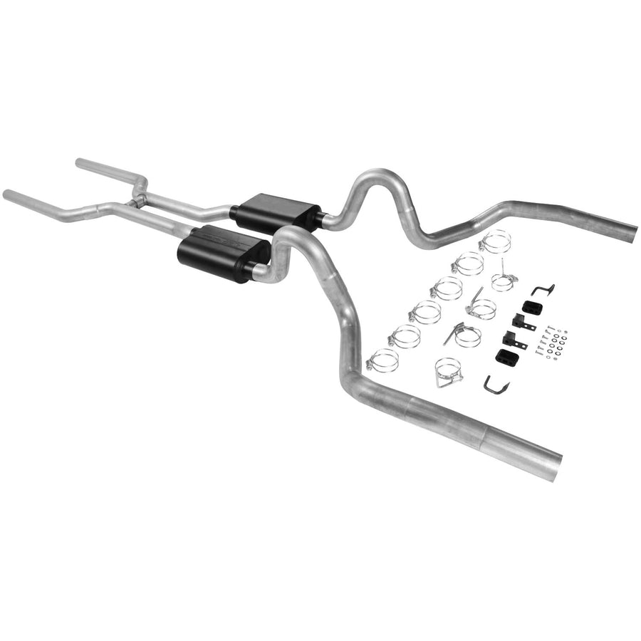 Flowmaster American Thunder 17200 Crossmember-Back Exhaust Kit 3 Inch Aluminized Steel Compatible with 1968-1972 GM A-Body V8