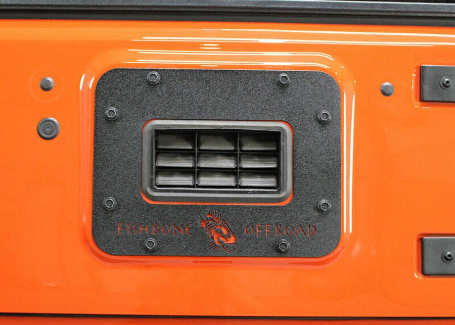 Fishbone Jeep JK Offroad Tailgate Plate 07-17 Wrangler JK Aluminum Black Textured Powercoat