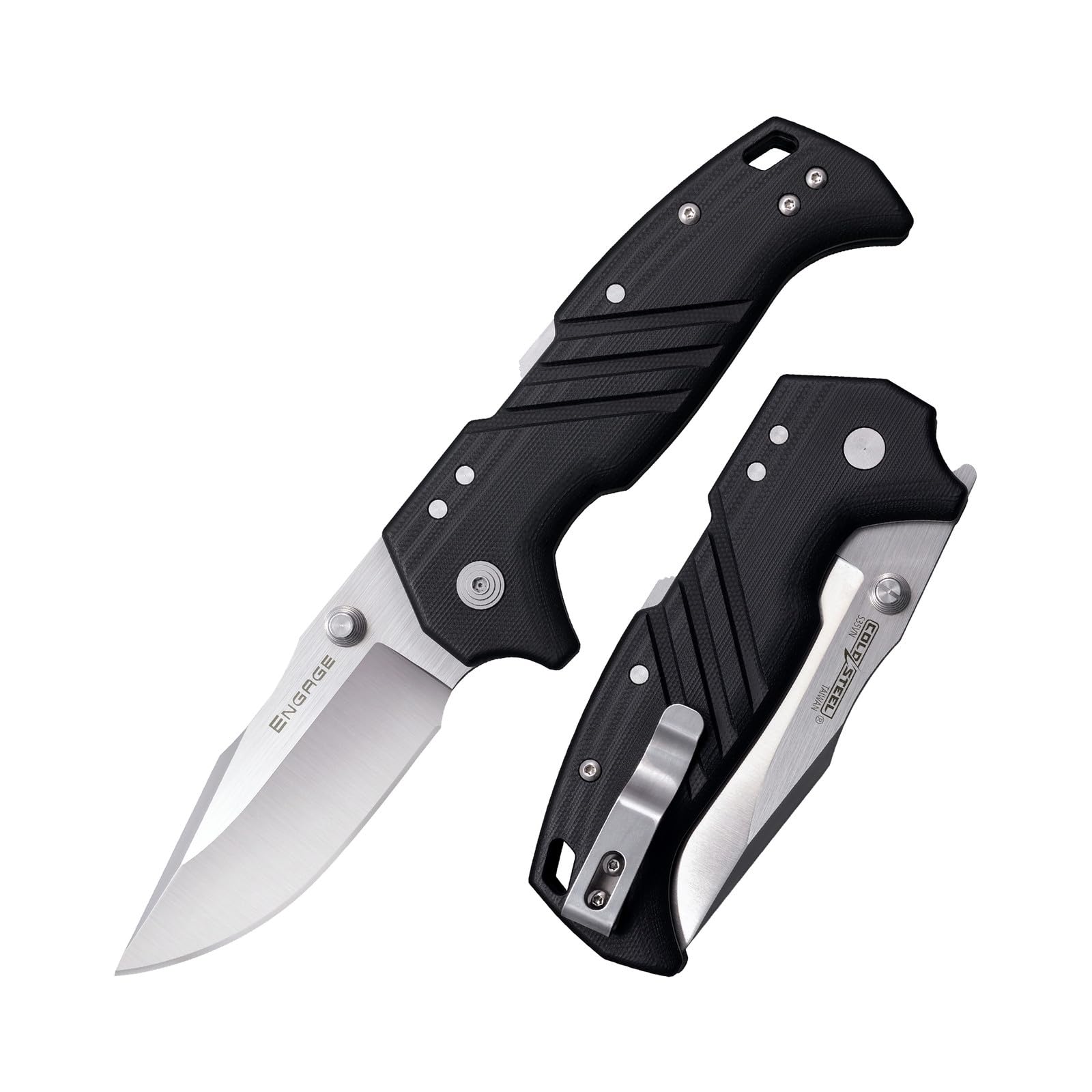 COLD STEEL 3.5" Engage Razor-Sharp S35VN Clip Point Blade 4.7" G-10 Handle Everyday Carry Pocket Folding Knife w/Atlas Lock Mechanism