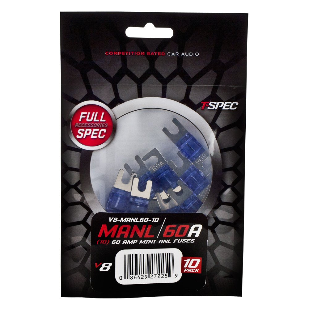 V8 Series T-Spec Nickel Plated Mini ANL Fuses, 10 Pack