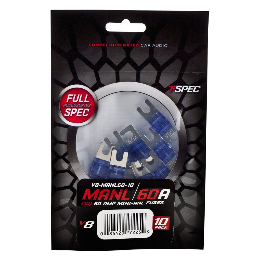 V8 Series T-Spec Nickel Plated Mini ANL Fuses, 10 Pack
