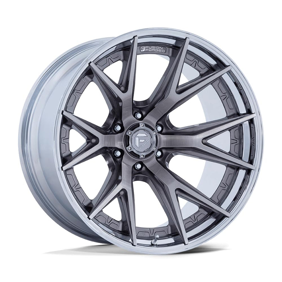 FUEL OFF-ROAD FC402 20X9 CATALYST 6X5.5 5.79 20mm PLATINUM WITH CHROME LIP - FC402AP20906820