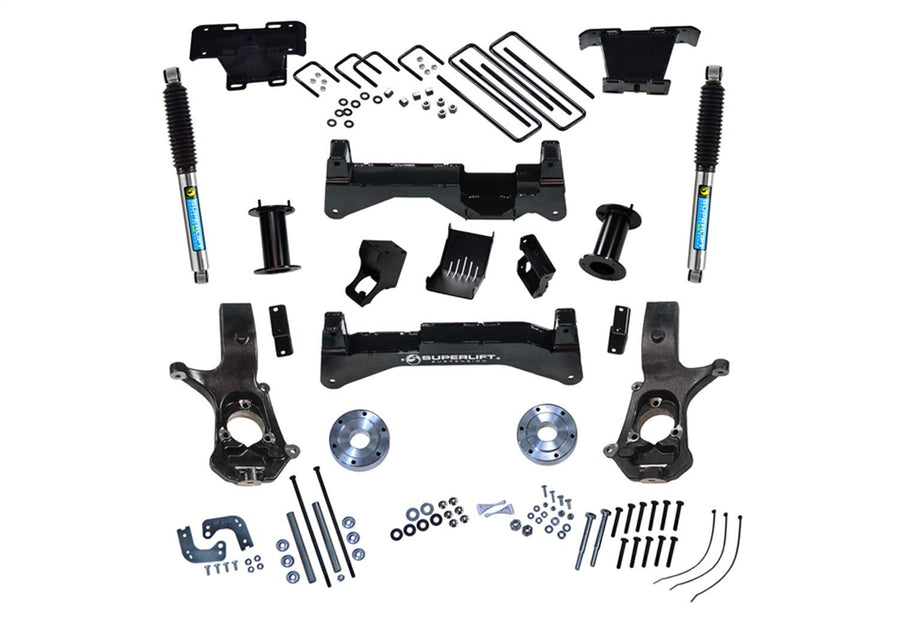SUPERLIFT SUSPENSION RealTruck 8" Lift Kit | Complete Lift Kit with Rear Bilstein 5100 Shocks | K897B | Fits 2014-19 Chevrolet Silverado/GMC Sierra 1500 Legacy 2WD w/ OE Alum or Stamp Steel Arms