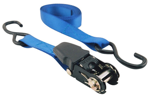 1" x 6' Blue Erickson Motorcycle or ATV Ratcheting Tie-Down Strap
