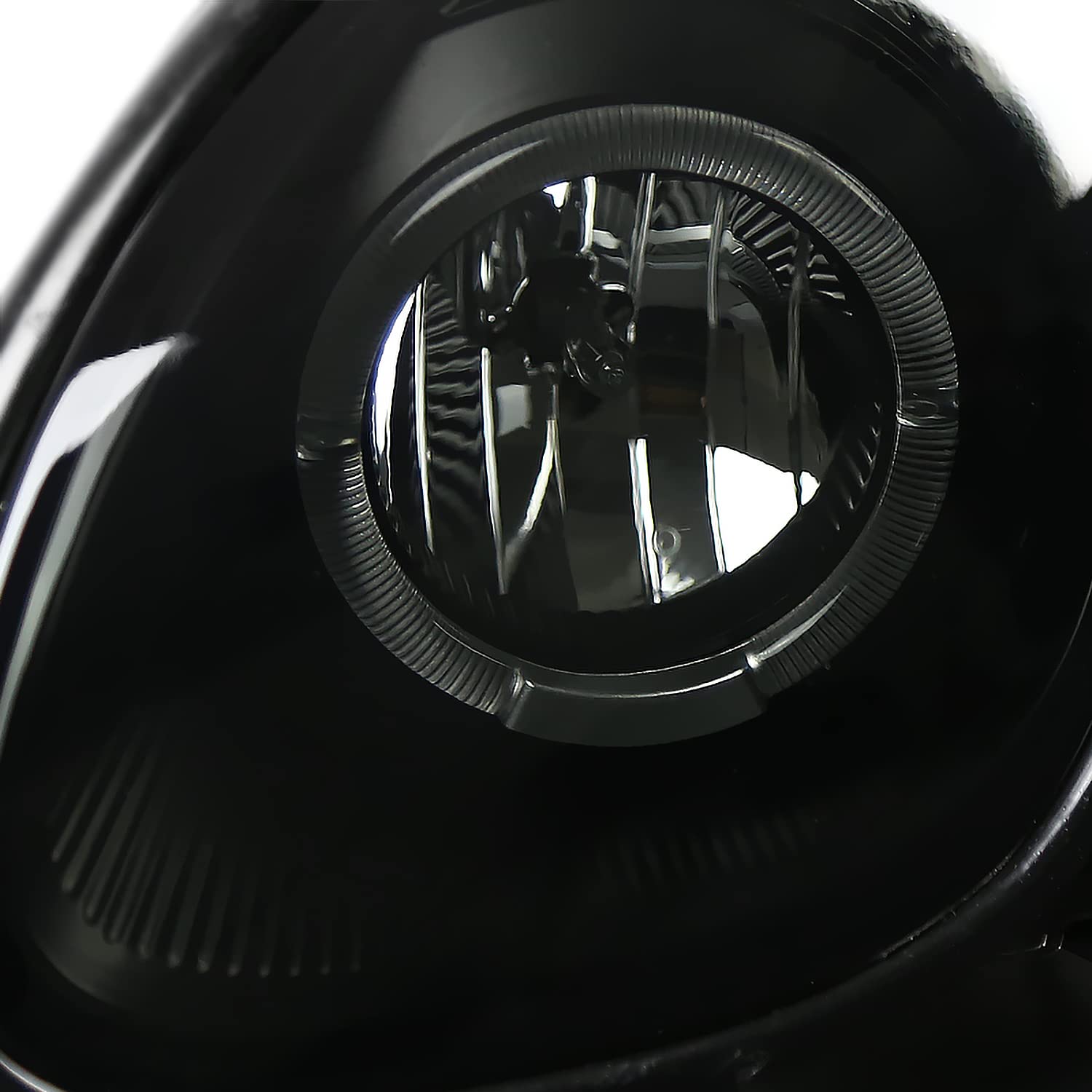 Black Smoke LED Halo Ring Projector Headlights SPEC-D TUNING Compatible with 1998-2005 Lexus GS300 1998-2000 Lexus GS400 2001-2005 Lexus GS430, Left + Right Pair Headlamps Assembly