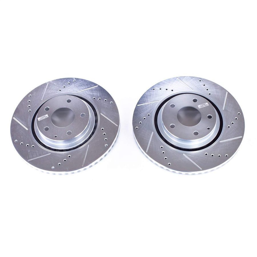 Power Stop JBR1741XPR Front Brake Rotor Pair Drilled and Slotted For Mazda 6 2019-2020, Mazda CX-5 2019-2021, Mazda CX-5 2023-2024, Mazda CX-9 2016-2021, Mazda CX-9 2023 [Model Specific]