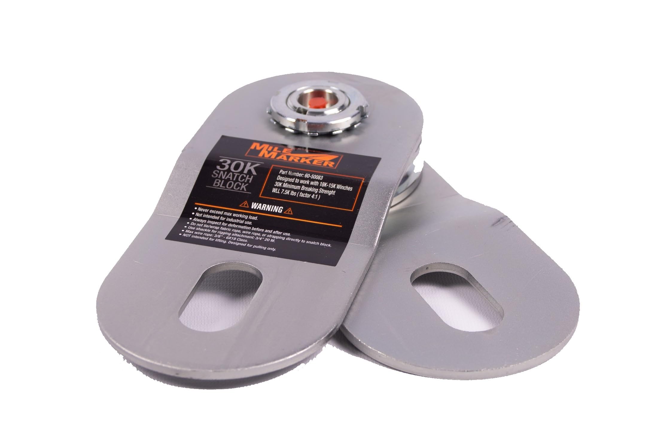 Off Road Recovery Kit Mile Marker 19-00100 - Includes Winch Dampener Bag, 15' Recovery Strap, 1 Pair of Large Gloves, 30K Snatch Block with Grease Fitting & 2 3/4" Powder Coated Shackles