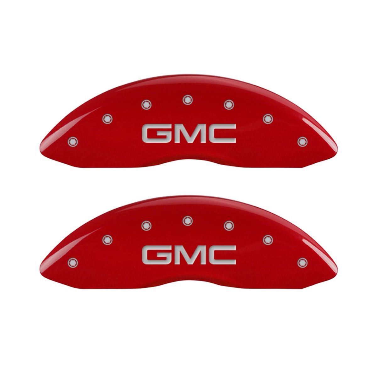MGP Caliper Covers Red 34011SGMCRD fit for GMC Caliper Covers - Engraved Front & Rear44; Set of 4