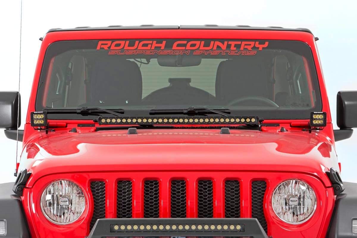 30" Rough Country Black Series LED Hood Light Kit for 18-23 Jeep JL/JT - 70054