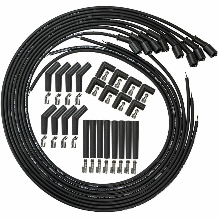 Moroso Universal 73749 Ultra 40 8.5mm Black Spark Plug Wires, Fits GM LS Coils, Includes 90, 135 and Straight Plug Ends