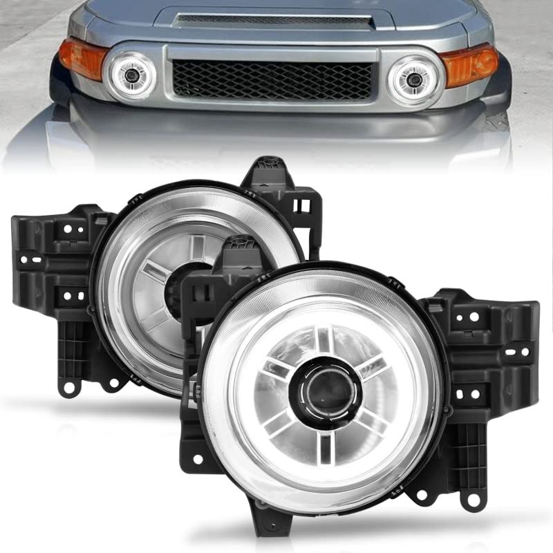 Projector Headlight Set ANZO USA w/CCFL Halo-Chrome 111115